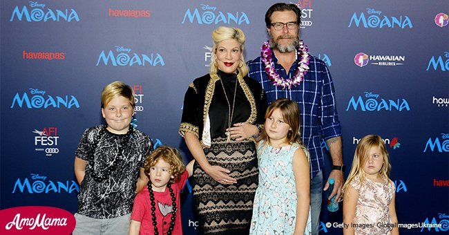 Tori Spelling is seen with her hubby and five kids as they spend family time on a ski vacation