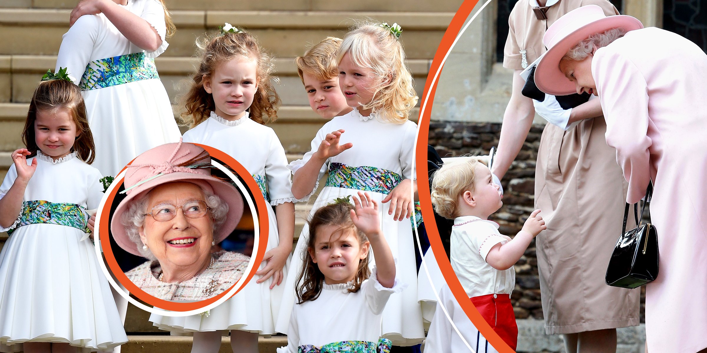 Queen Elizabeth II and great-grandchildren | Source: Getty Images