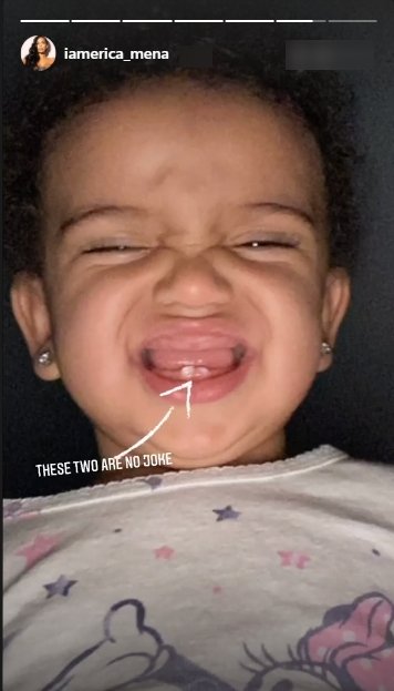 Erica Mena shares a picture of her daughter Safire showing off her teeth. | Photo: Instagram/iamerica_mena