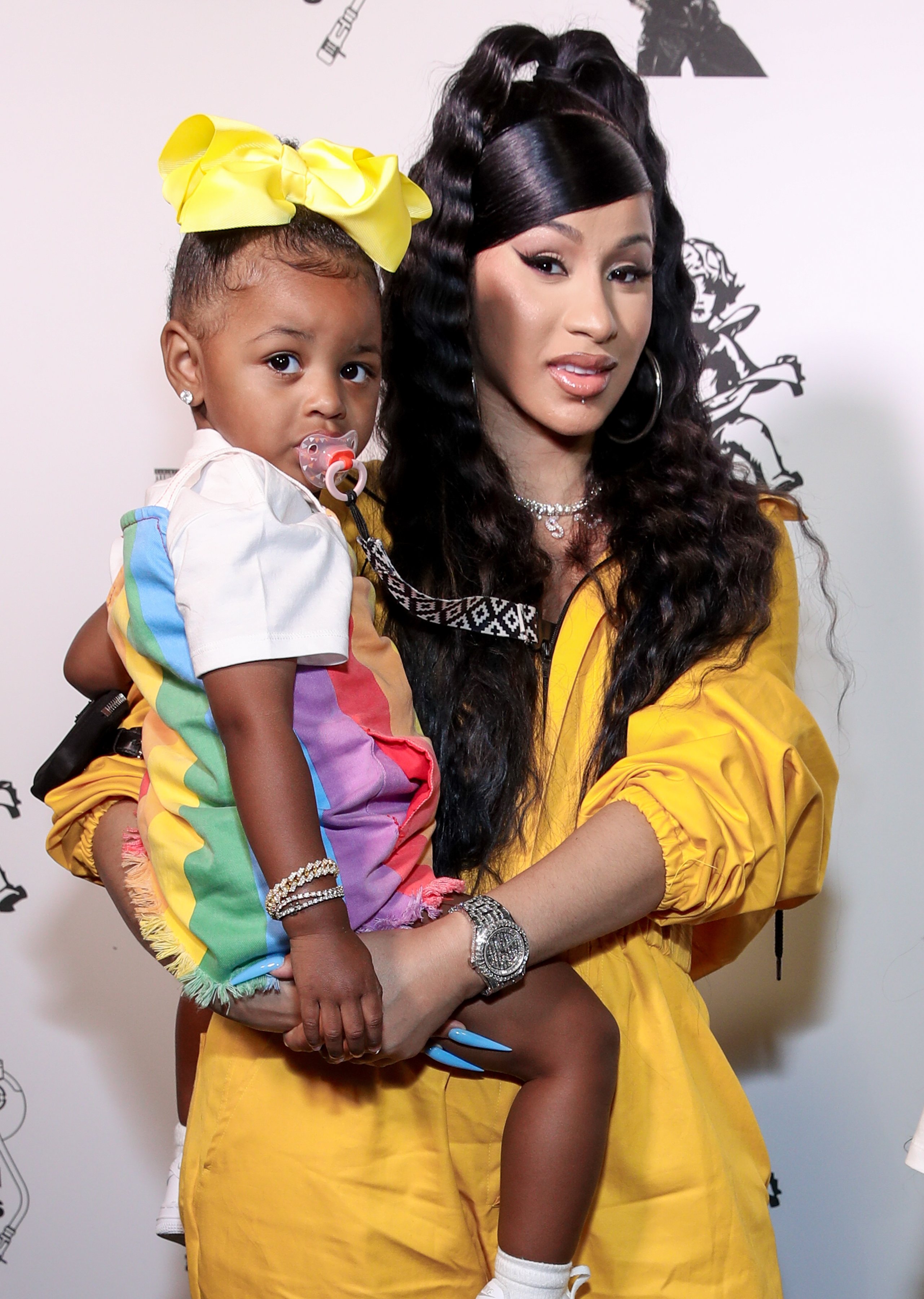 Cardi B and her daughter Kulture Kiari Cephus at the Teyana Taylor "The Album" listening party, California, 2020 | Photo: Getty Images