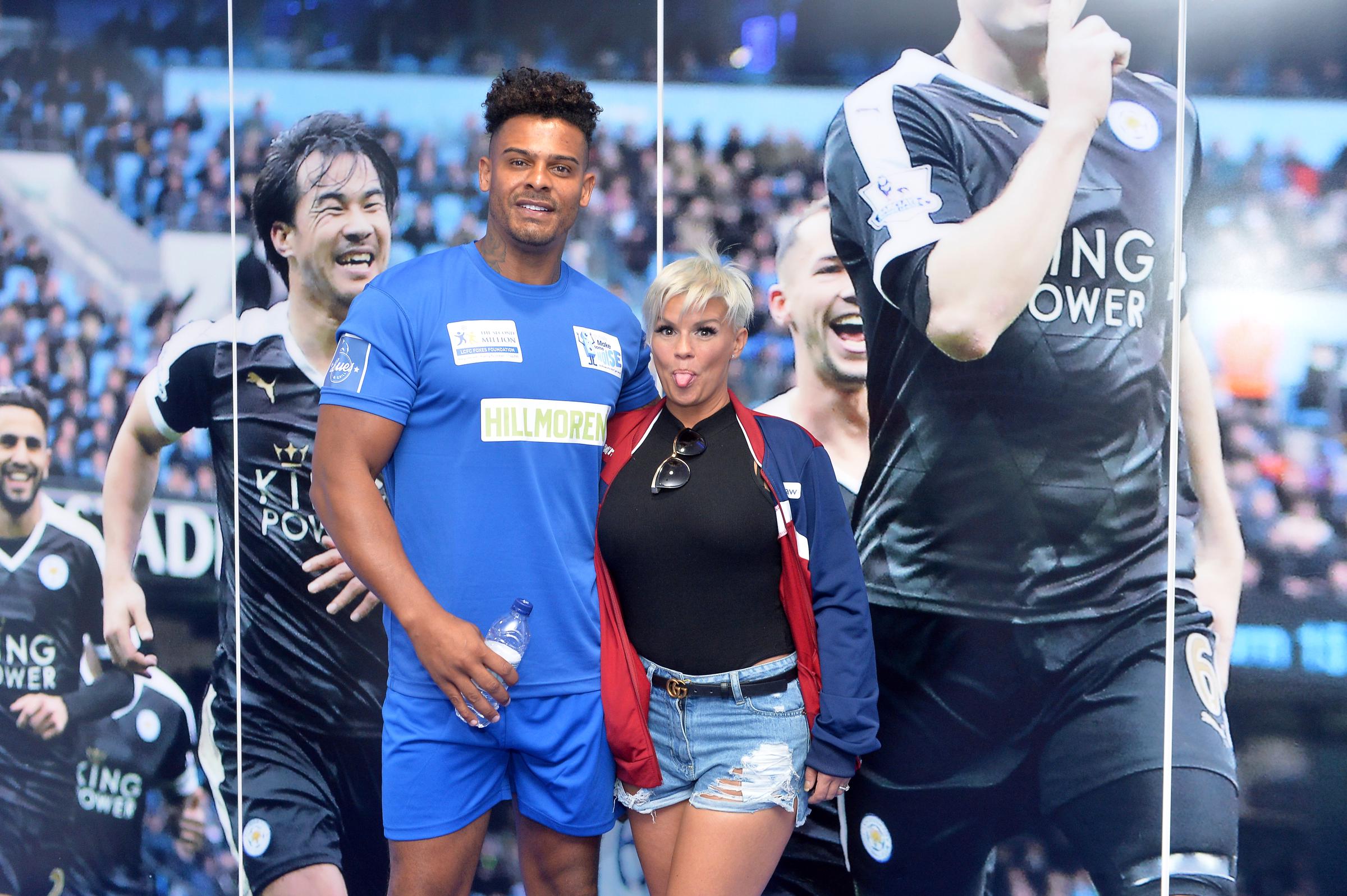 Kerry Katona with husband George Kay at King Power Stadium ahead of the Celebrity Charity Football Match at King Power Stadium on 28 May 2017 in Leicester, United Kingdom. | Source: Getty Images