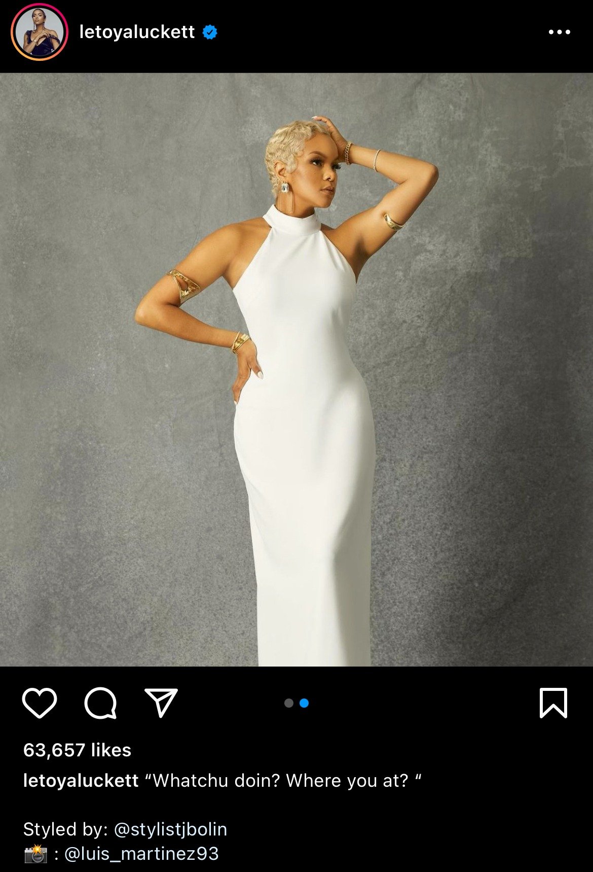 LeToya Luckett wearing a gorgeous white dress showing her curves and her new figure. | Photo: instagram.com/letoyaluckett
