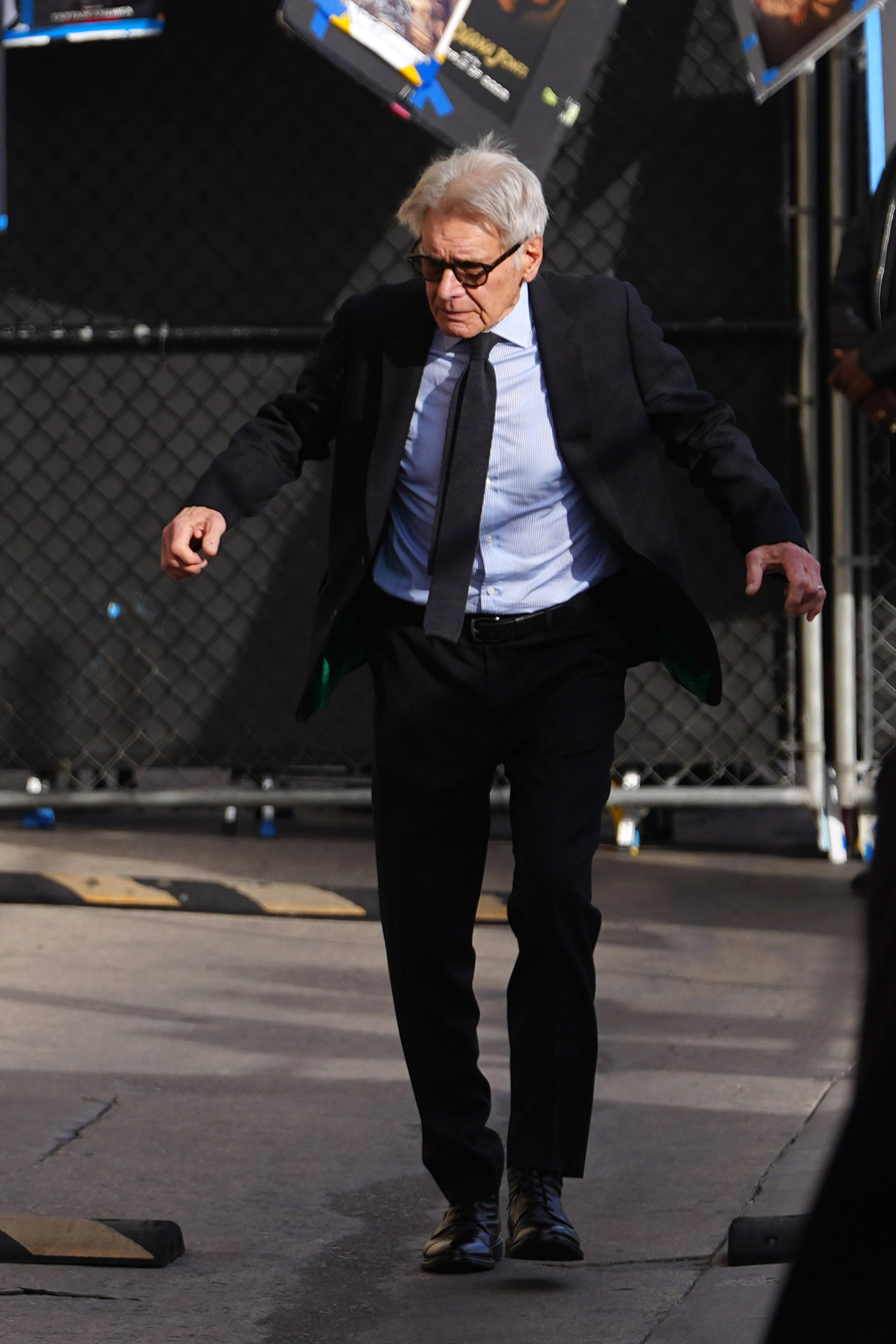 Walking with a brisk, athletic stride as he arrives for a late-night appearance on "Jimmy Kimmel Live," Ford showcases the exceptional mobility and lean coordination of a lifelong athlete. Moving with effortless ease, the star's remarkable physical agility proves that his dedication to core strength and functional fitness keeps him incredibly active. | Source: Getty Images