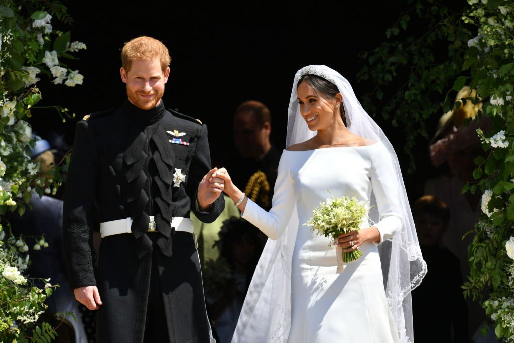 Prince Harry and Meghan Markle leave St George's Chapel after their wedding in St George's Chapel on May 19, 2018, in Windsor, England. | Source: Getty Images.