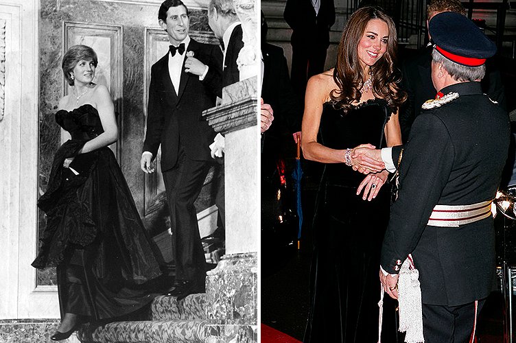 Princess Diana in March 1981 and Duchess Kate Middleton in December 2011 | Photo: Getty Images