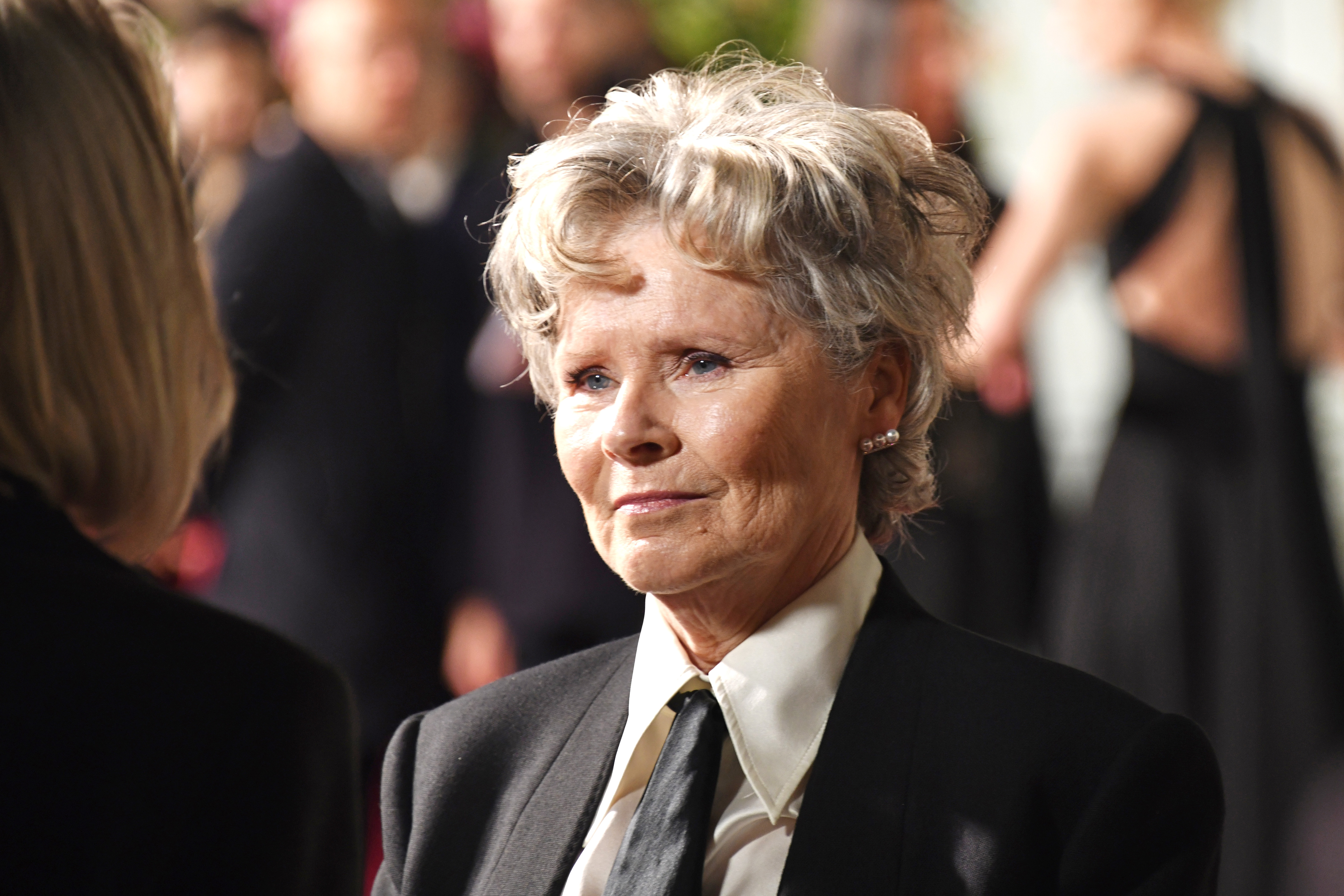 Imelda Staunton at the season five premiere of "The Crown" hosted at the Theatre Royal Drury Lane in London, England, on November 8, 2022.