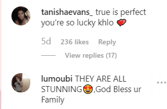 Fan comments left on Khloé's post | Instagram: @khloekardashian
