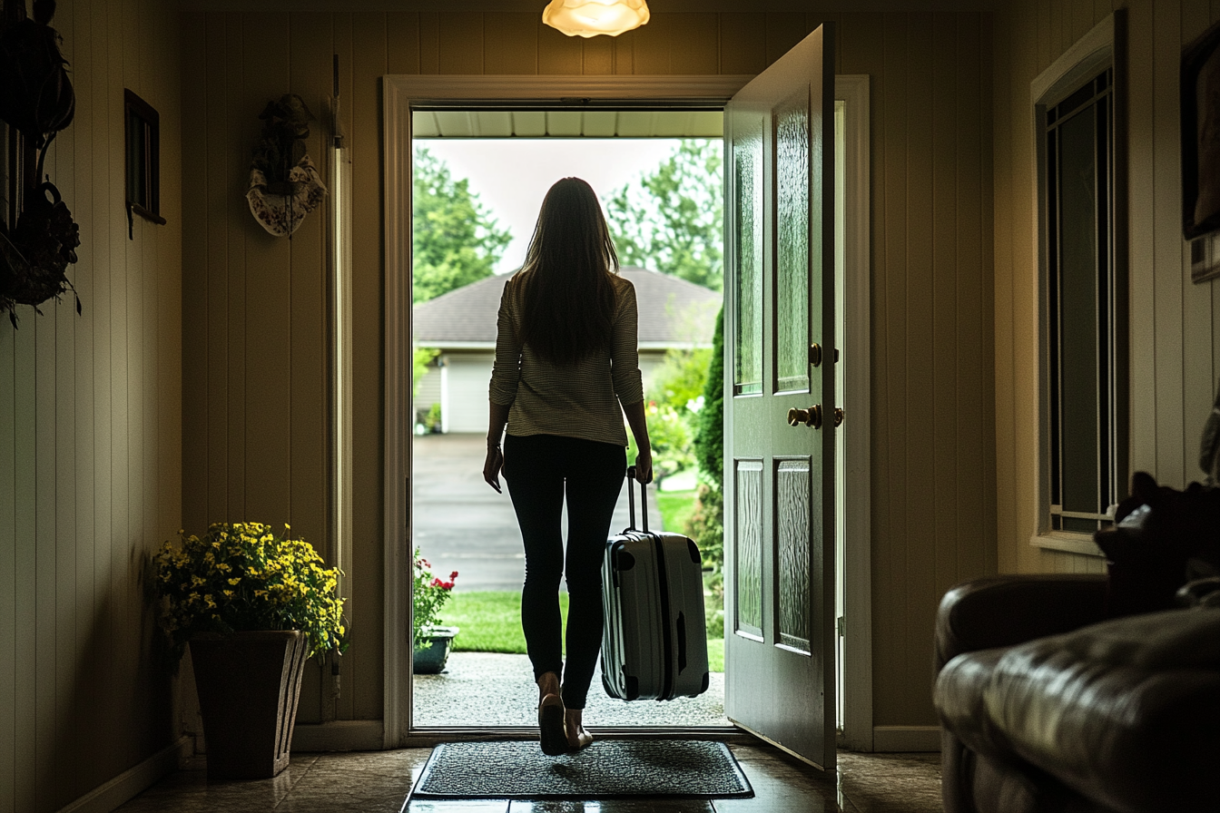 A woman leaving home | Source: Midjourney