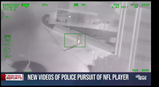 The drone’s thermal imaging camera picks up Marshawn Kneeland's body heat inside a portable restroom, as seen from a video post dated November 27, 2025. | Source: Facebook Reel/NBCNightlyNewswithTomLlamas