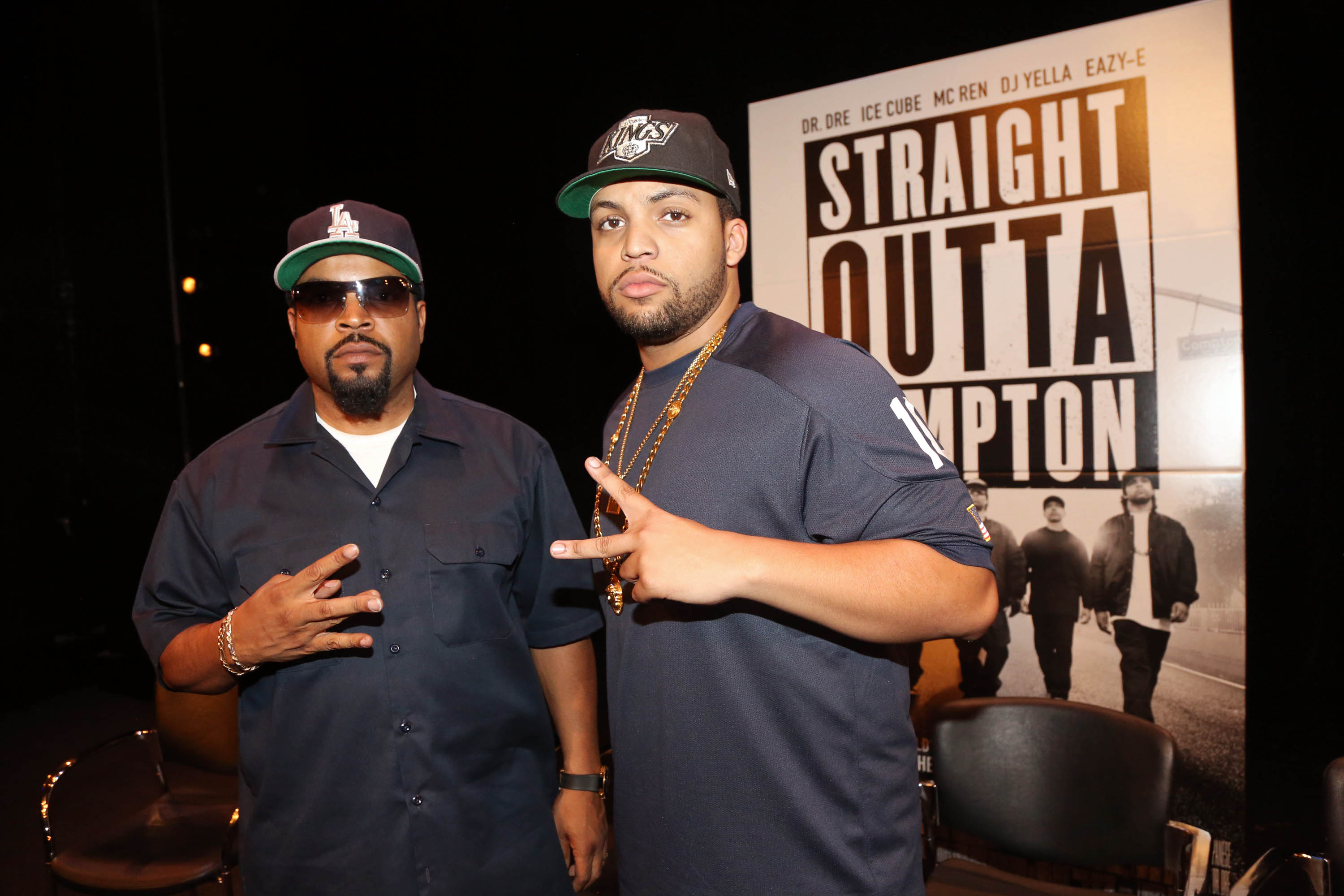 Ice Cube and O'Shea Jackson Jr. at the screening of "Straight Outta Compton" in New York City on August 5, 2015. | Source: Getty Images