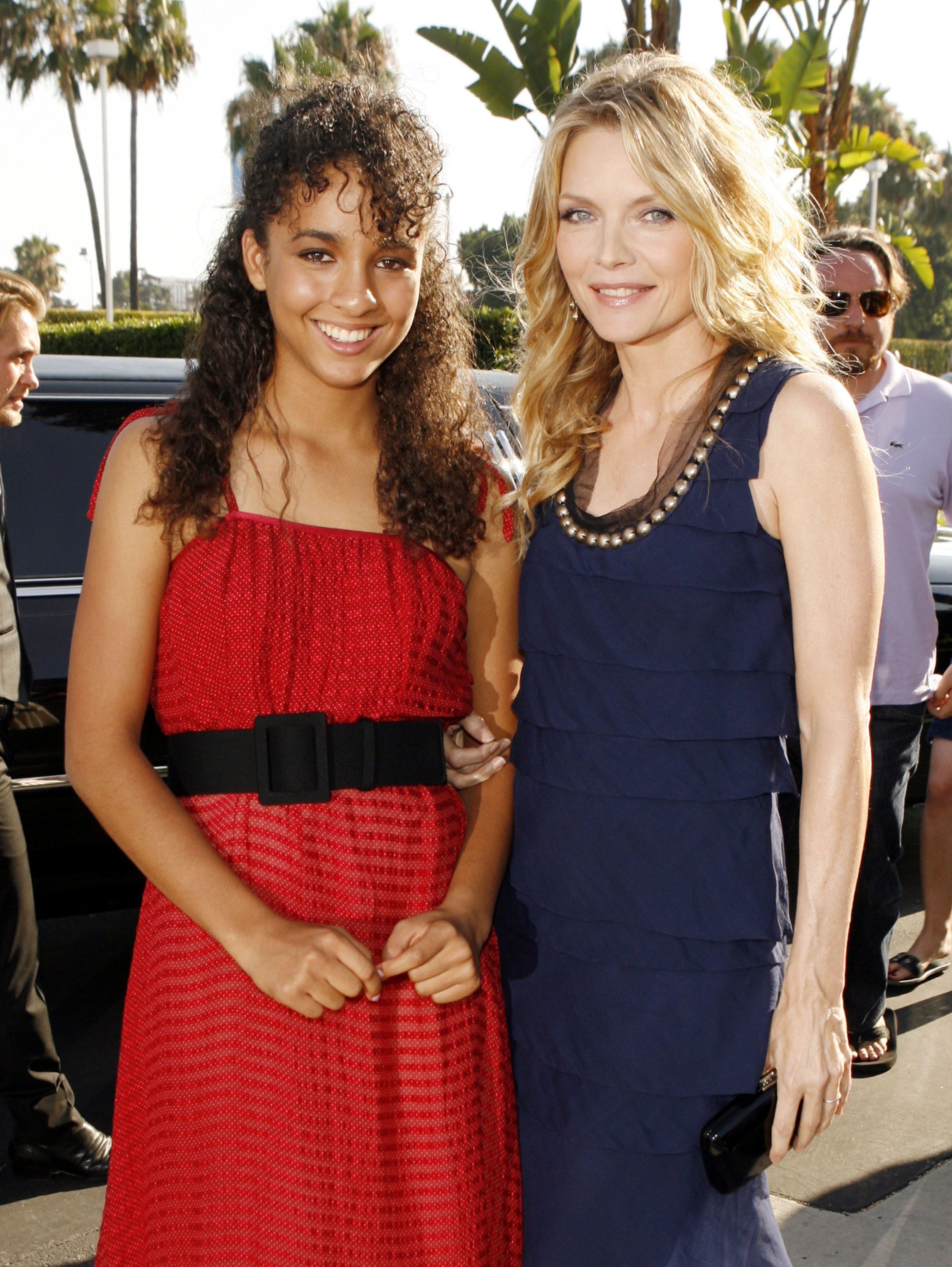 Actress Michelle Pfeiffer (R) and her daughter Claudia arrive at the premiere of Paramount Picture's "Stardust" at the Paramount Studio Theater on July 29, 2007 in Los Angeles, California | Source: Getty Images