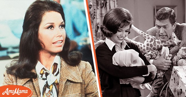 Mary Tyler Moore on "The Mary Tyler Moore Show" as Mary Richards on June 30, 1970, and her with Dick Van Dyke as Rob Petrie, on The Dick Van Dyke Show" on September 25, 1963. | Source: CBS/Getty Images