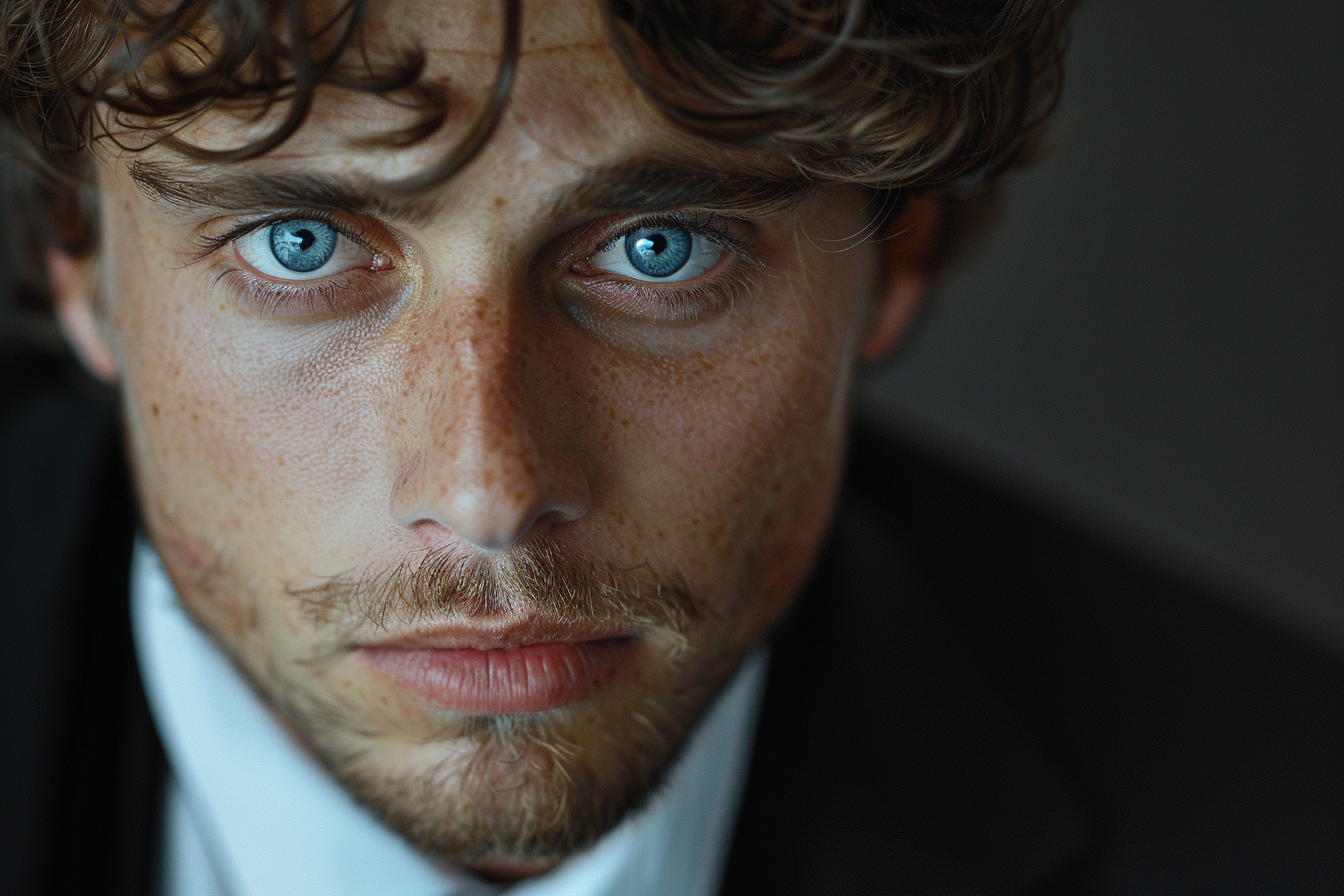 Close-up of a young man's face | Source: Midjourney