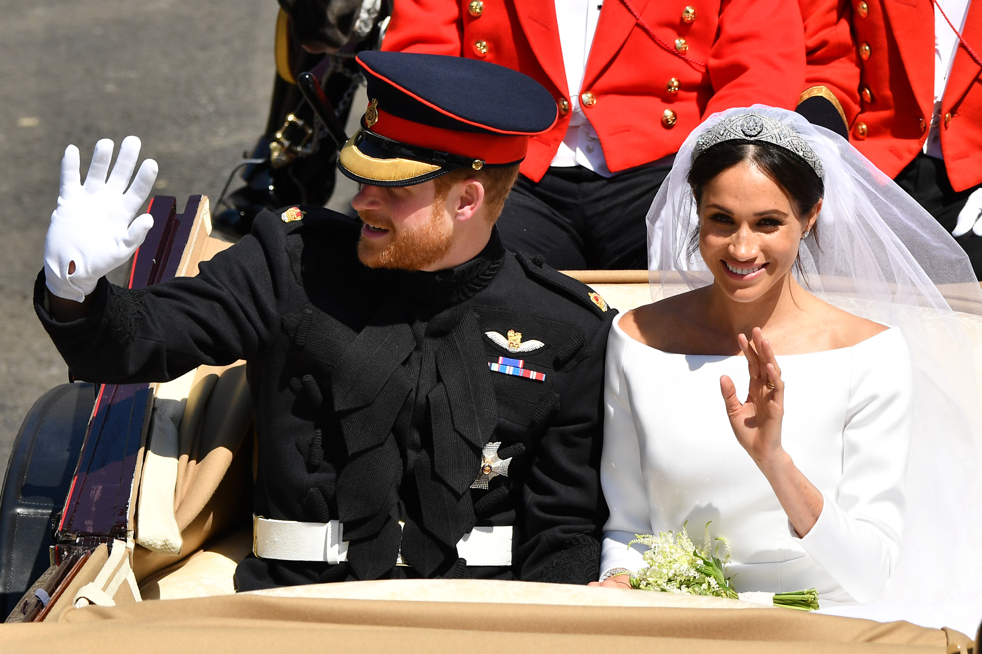 Prince Harry, Duke of Sussex, and Meghan, Duchess of Sussex, after getting married at St. Georges Chapel on May 19, 2018, in Windsor, England. | Source: Getty Images