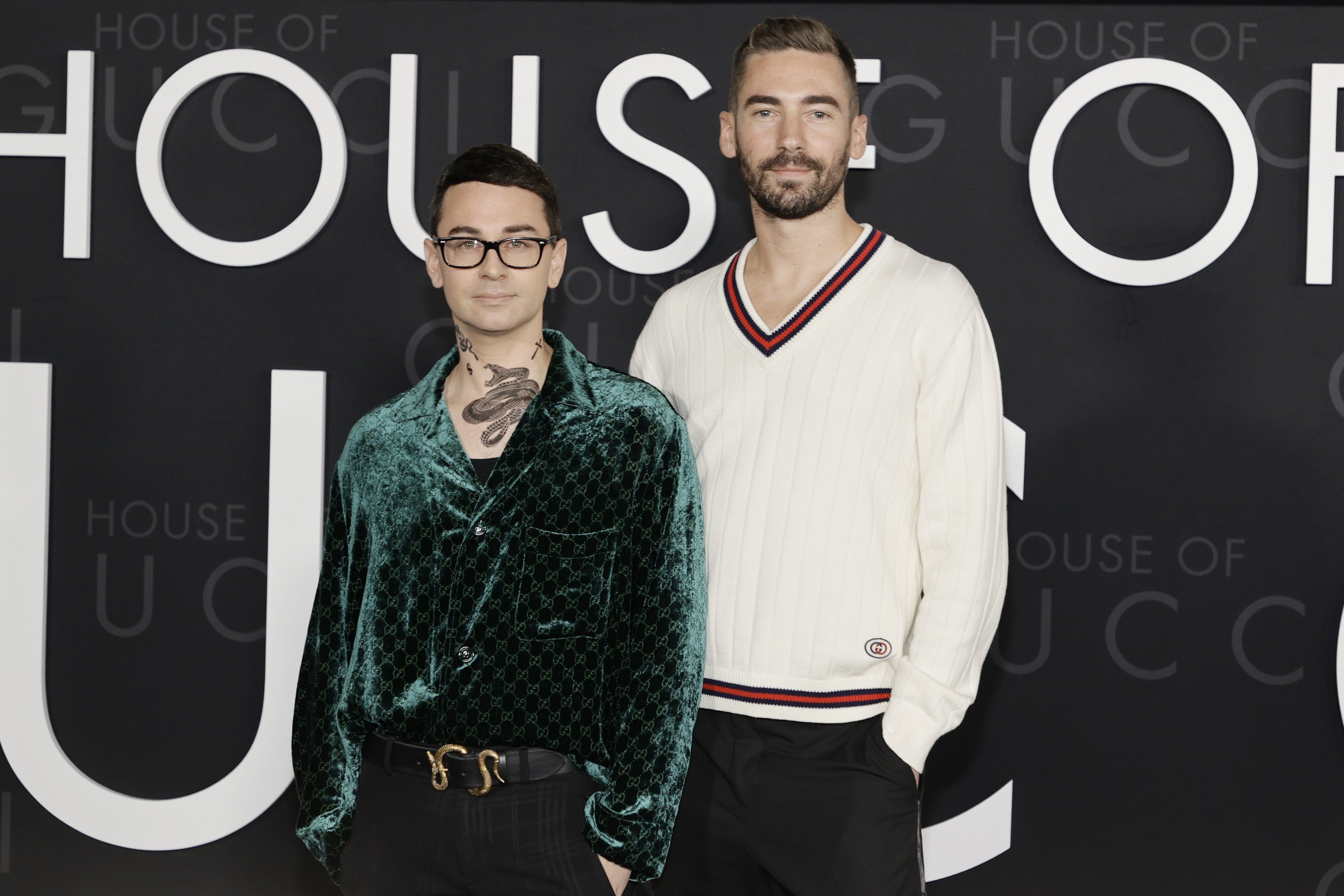 Christian Siriano and Kyle Smith pose at the Los Angeles Premiere Of MGM's "House Of Gucci" at Academy Museum of Motion Pictures on November 18, 2021, in Los Angeles | Source: Getty Images