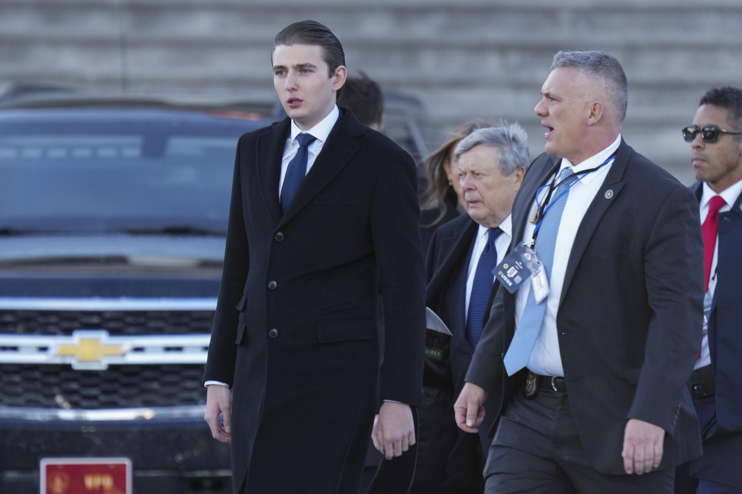 Barron Trump outside the Capitol on inauguration day. | Source: Getty Images