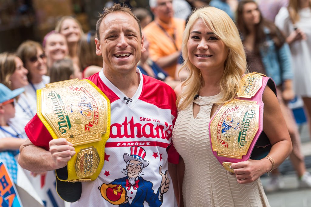 Nathan's Famous Hot Dog Eating Champions Joey Chestnut and Miki Sudio attend the Today Show on July 05, 2019 | Photo: Getty Images