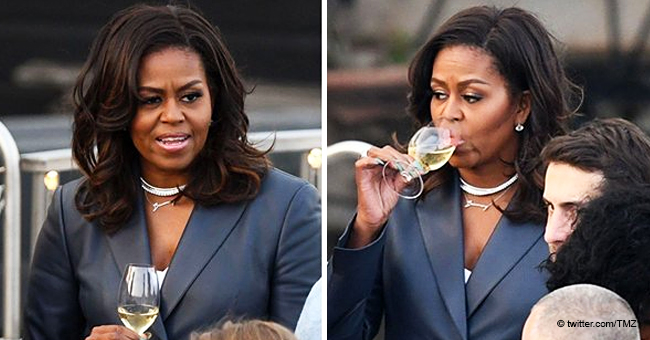 Michelle Obamas Besorgnis eingefangen, als sie vom Notre Dame-Feuer erfuhr