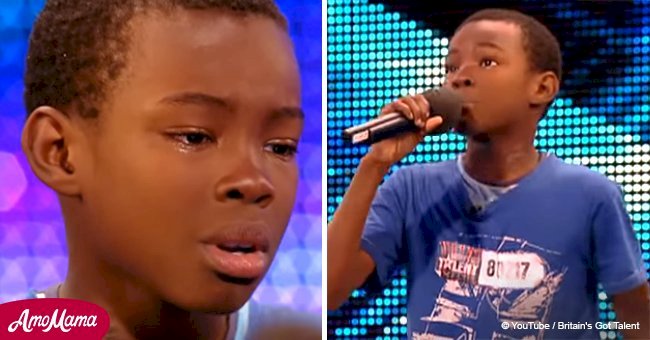 9-year-old boy cries during audition, but then amazes judges with his powerful singing