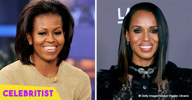 Michelle Obama stuns in white caught at secret power lunch with Kerry Washington