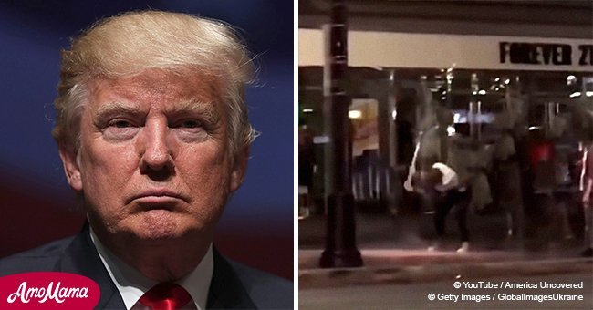 Video сaptures moment man demolishes Trump's Walk of Fame star