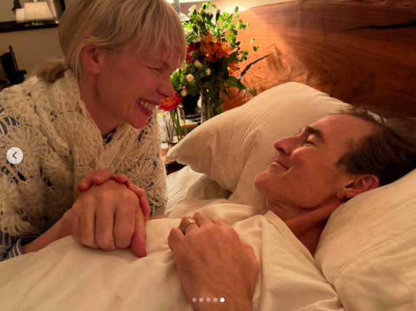 Erin Fetherston and James Van Der Beek sharing a moment of friendship and camaraderie, posted on February 11, 2026. | Source: Instagram/erinfetherston