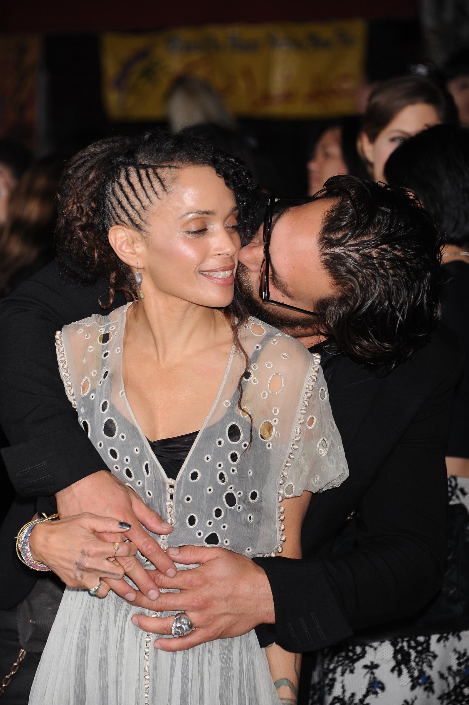 Lisa Bonet and Jason Momoa attend the premiere of "Divergent" in Westwood, California | Source: Getty Images