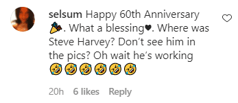 A fan's comment on Marjorie Harvey's parents' anniversary pictures. | Photo: Instagram/marjorie_harvey