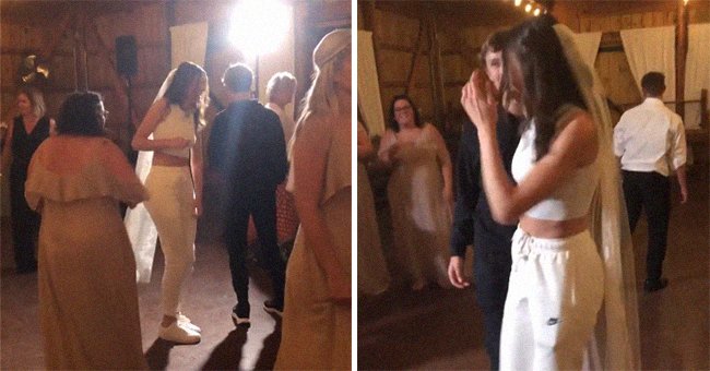 Newlyweds dance in casual tracksuits at their wedding reception | Photo: Instagram/wildwoodfilms