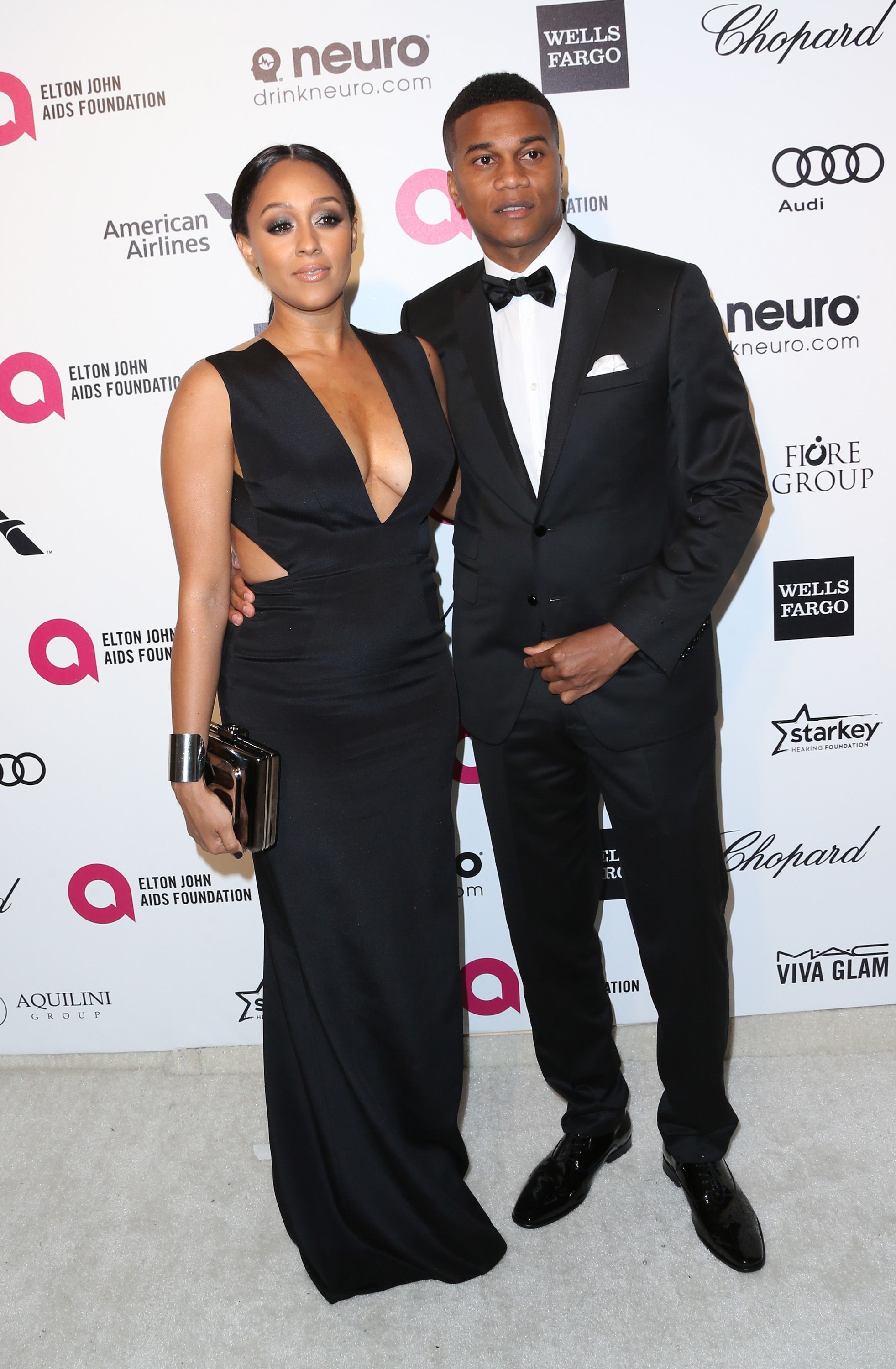 Tia Mowry and Cory Hardict attend the 23rd Annual Elton John AIDS Foundation's Oscar Viewing Party on February 22, 2015 in West Hollywood, California. | Source: Getty Images