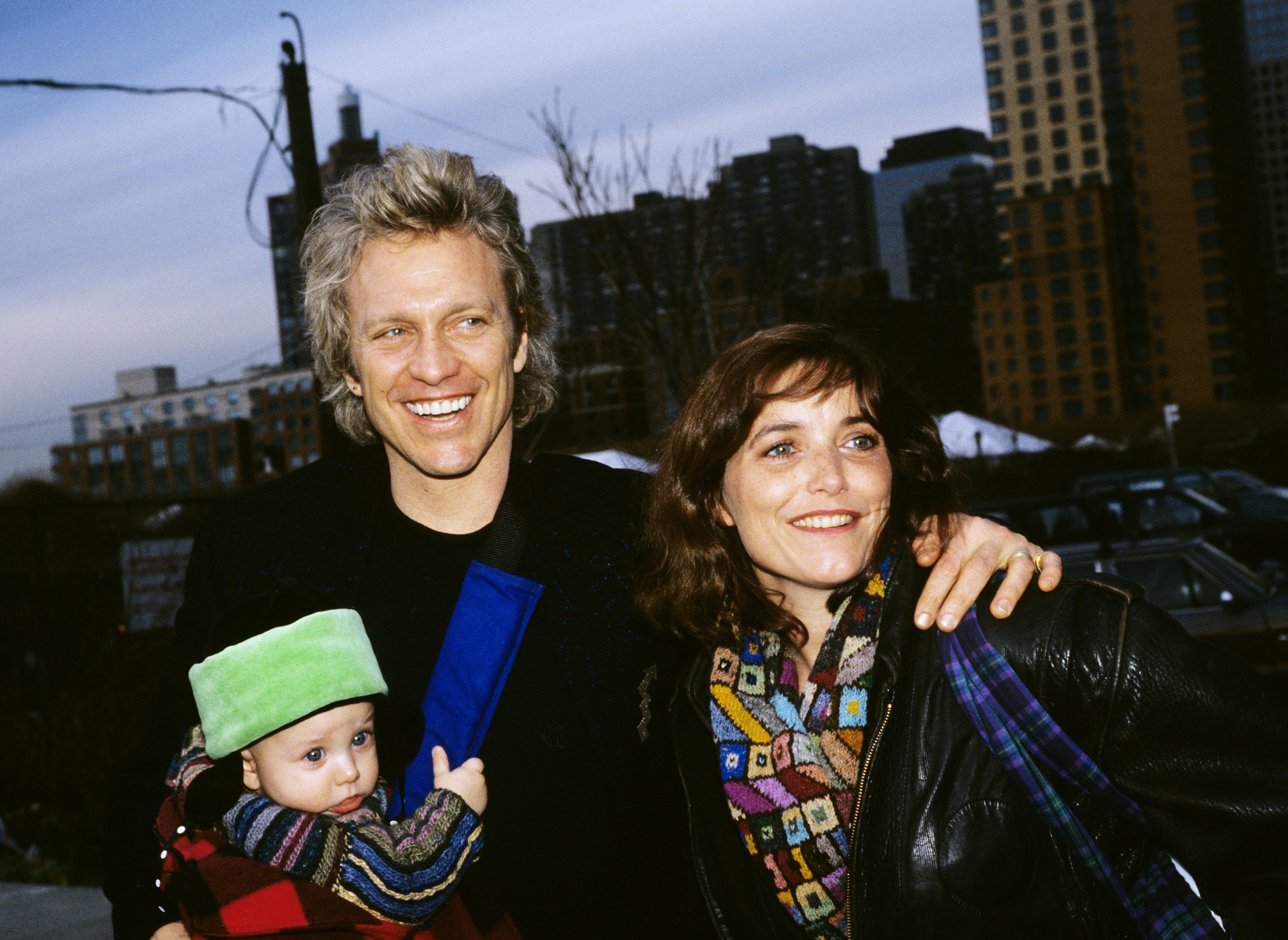Kale Brown, Karen Allen and son Nicholas pictured in New York City, October 1, 1990. | Source: Getty Images