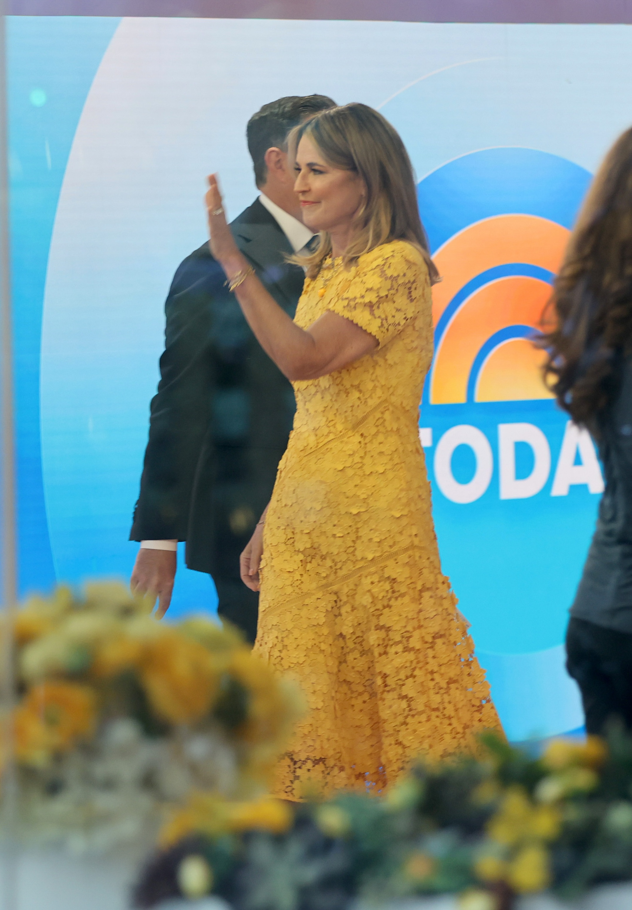Savannah Guthrie waves during a taping of the "Today" show in New York City on April 6, 2026 | Source: Getty Images