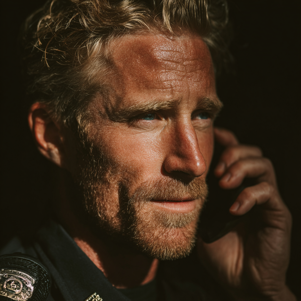 A serious paramedic on a call | Source: Midjourney