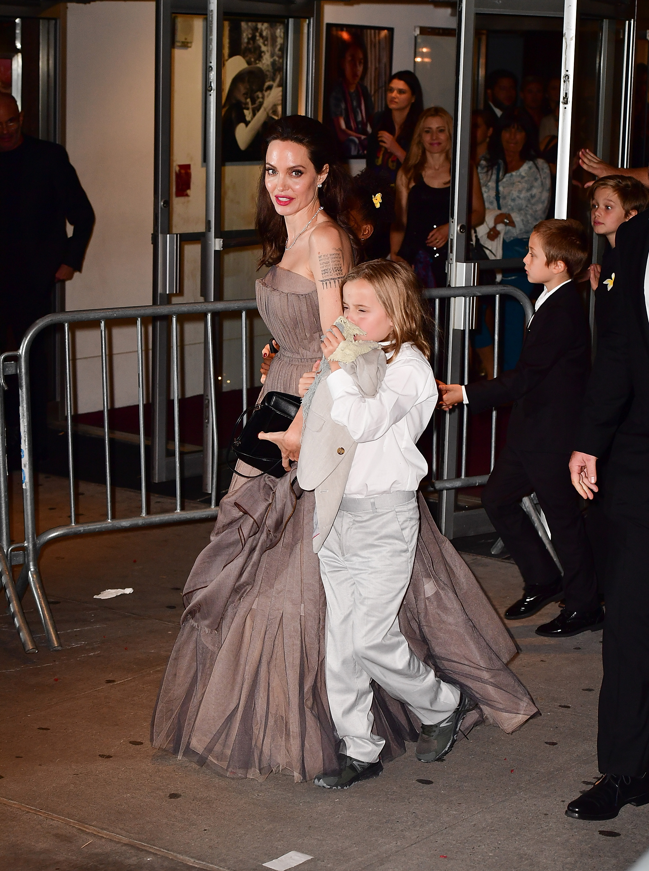 Angelina Jolie and Vivienne Jolie-Pitt New York during the premiere of 'First They Killed My Father' at the DGA Theater on September 14, 2017 in New York City | Source: Getty Images