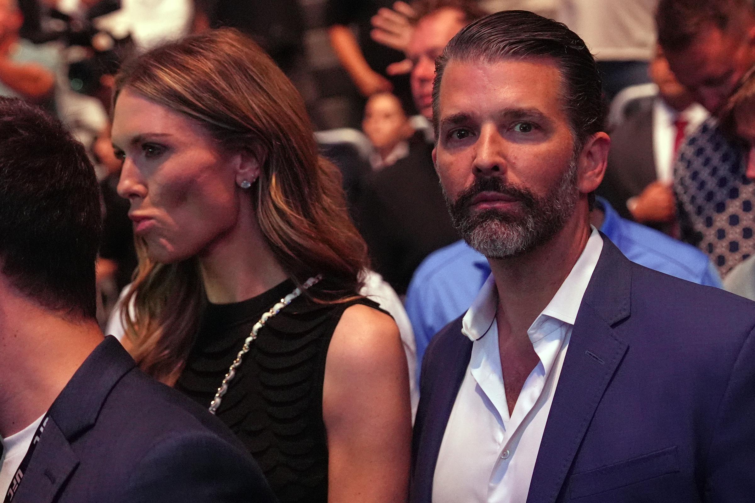 Bettina Anderson and Donald Trump Jr. at the UFC 327 in Miami, Flordia on April 11, 2026. | Source: Getty Images