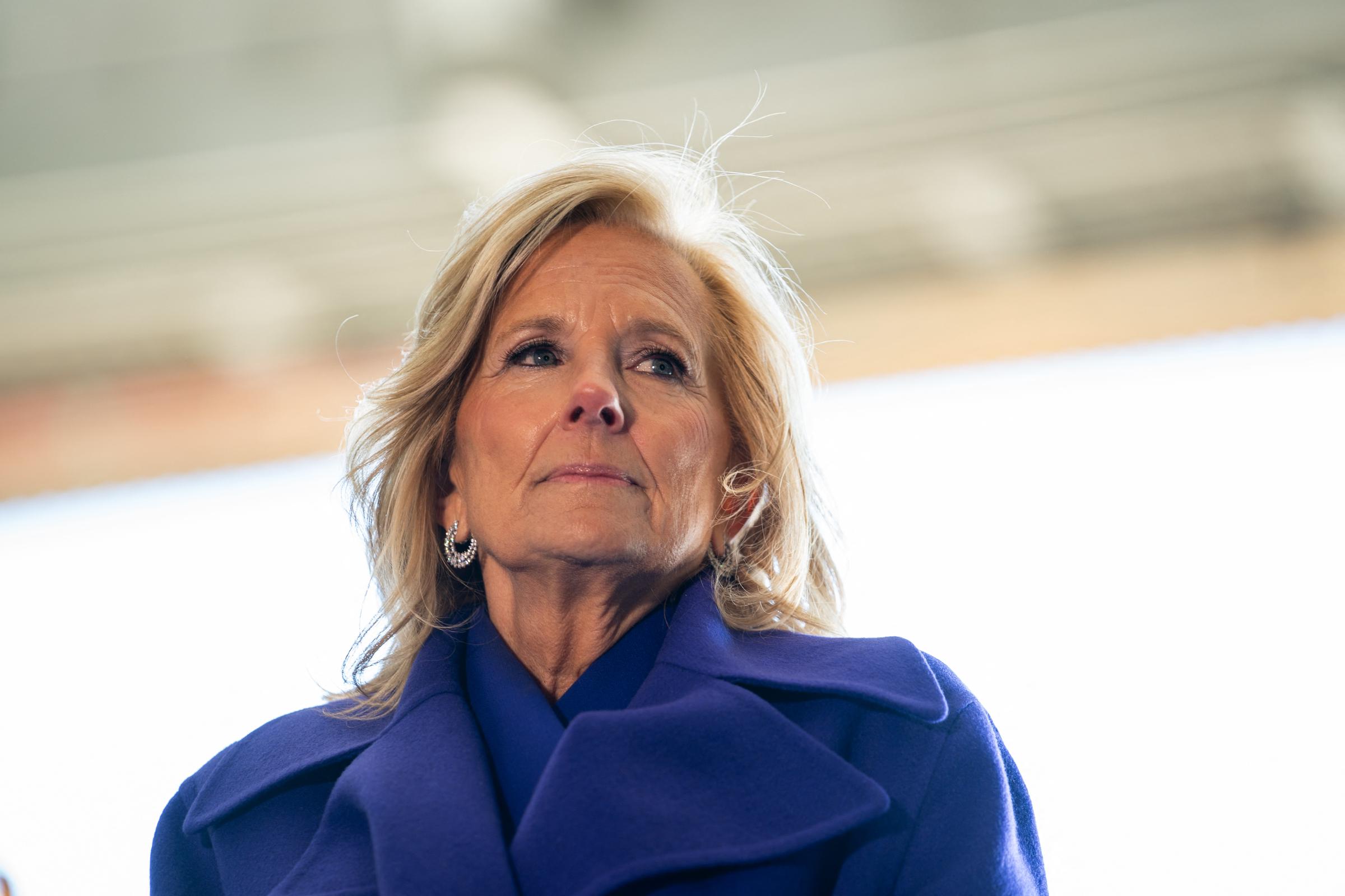 Jill Biden attends a farewell ceremony at Joint Base Andrews, Maryland, on January 20, 2025 | Source: Getty Images