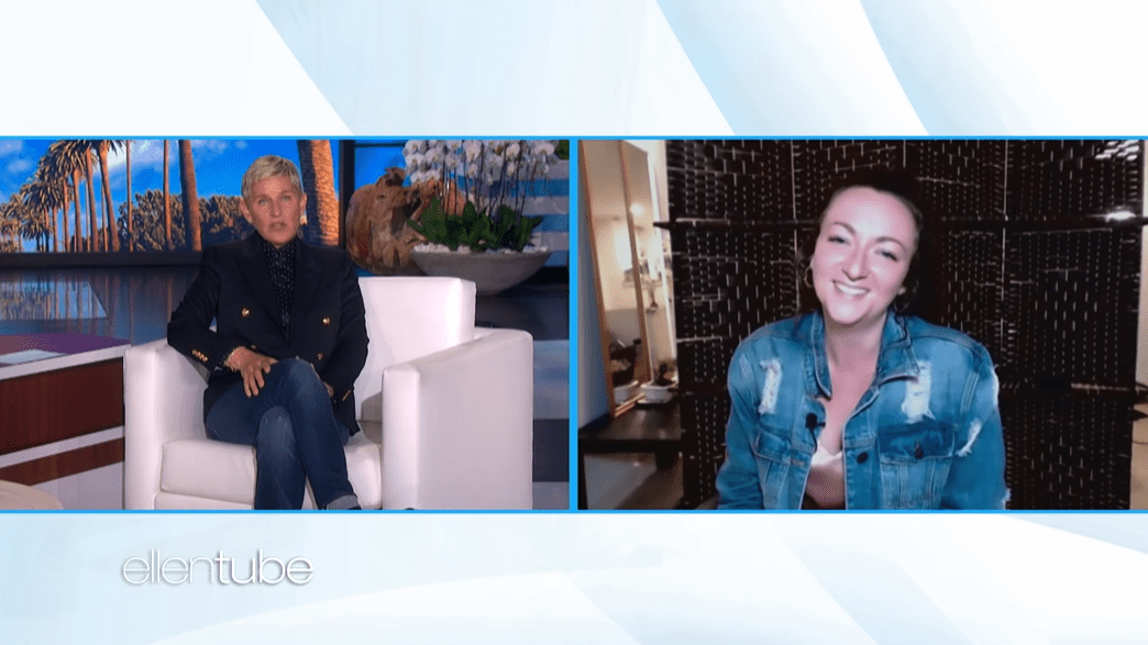 Ellen DeGeneres interviewing Samantha Hartsoe on March 9, 2021 episode of her program. | Photo: YouTube/TheEllenShow