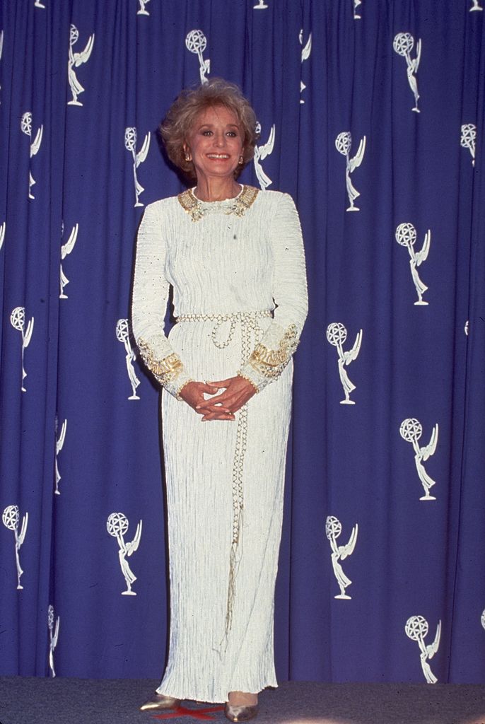 : Barbara Walters, American broadcast news anchor and television host poses for photographers at the Pasadena Civic Auditorium during the Emmy Award ceremonies for 1993. Walters was awarded an Emmy for 'Outstanding Information Special.' | Source: Getty Images