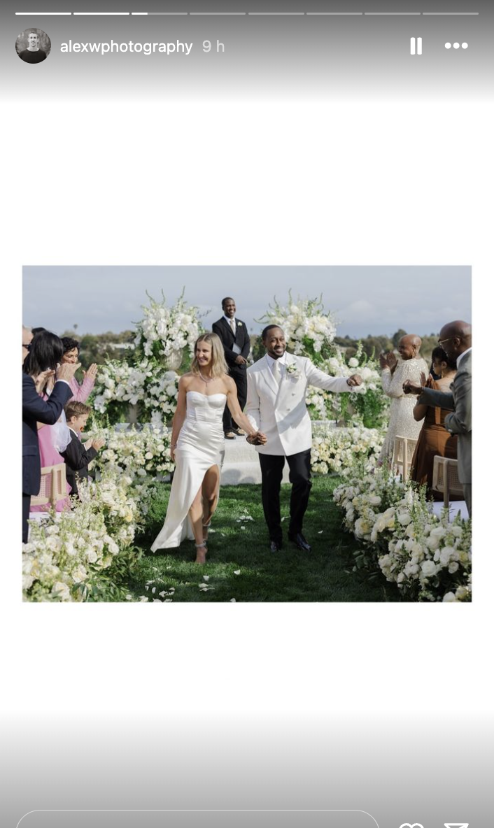 Nicoletta Ruhl and Jaleel White on their wedding day, as seen in a May 8 Instagram story | Source: Instagram.com/alexwphotography/