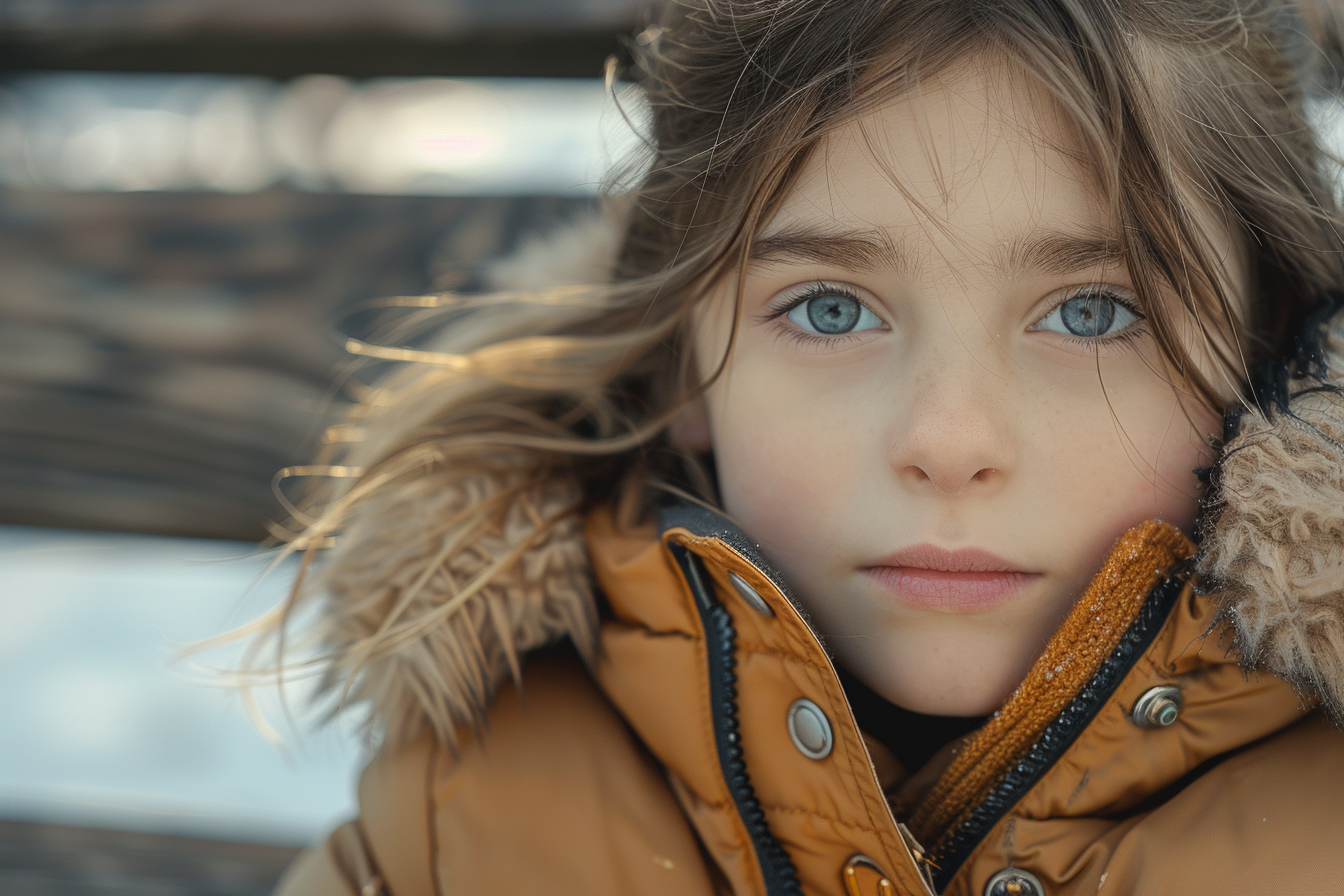 A little girl staring straigh ahead | Source: Midjourney