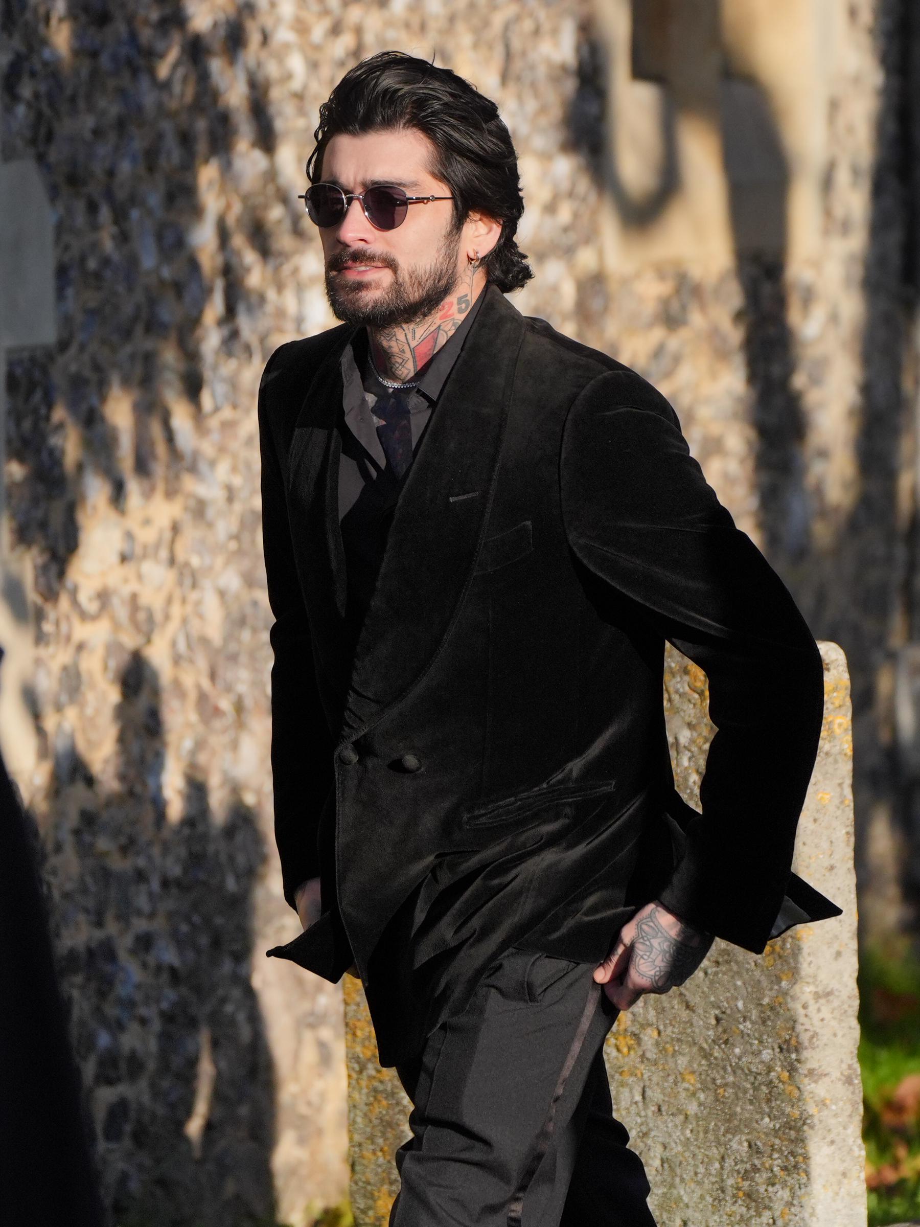 Zayn Malik after Liam Payne's funeral service at St Mary's Church on November 20, 2024, in Amersham, England. | Source: Getty Images