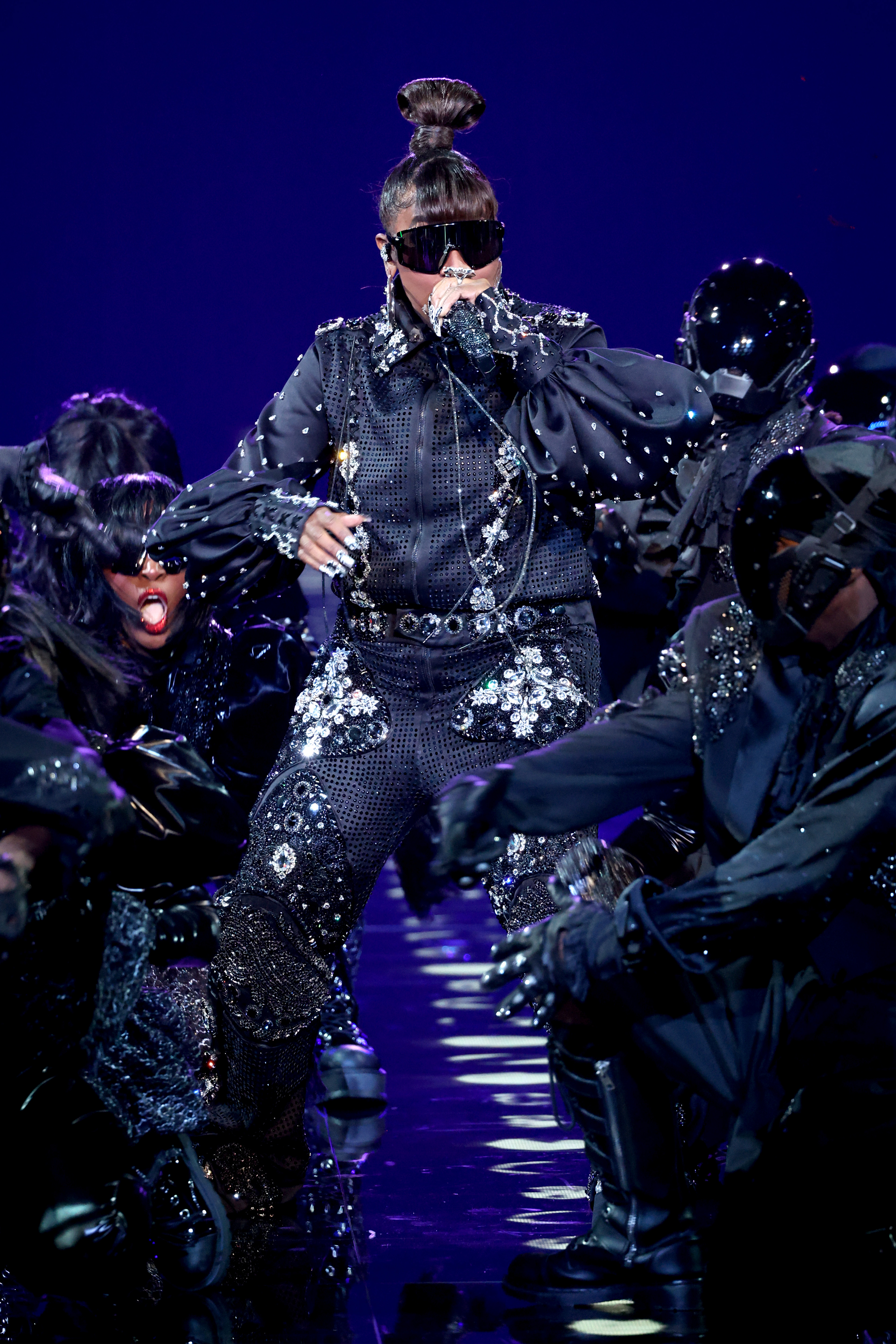 Missy Elliott performing with her backup dancers during the 2025 Victoria's Secret Fashion Show. | Source: Getty Images