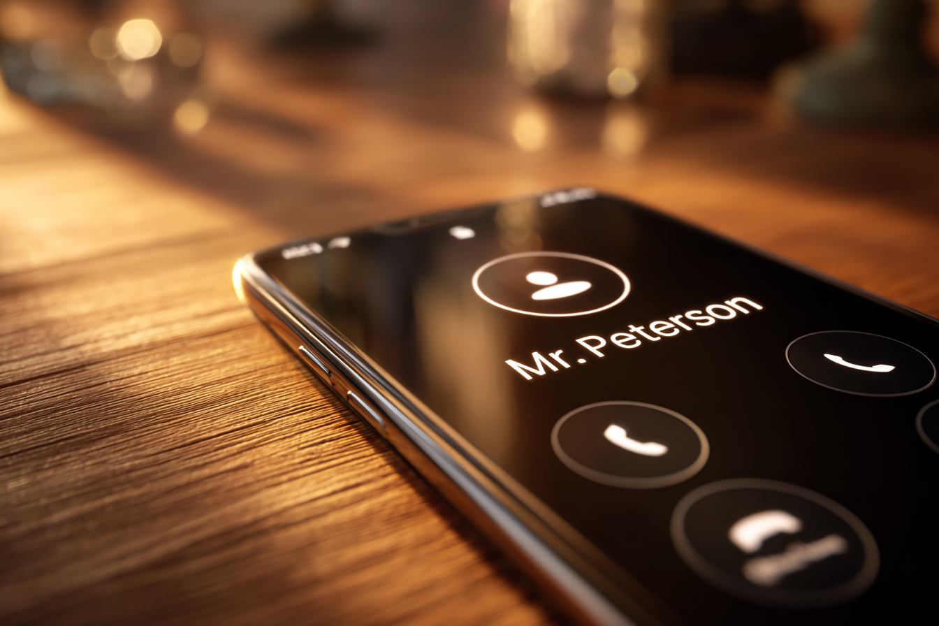 Close-up shot of an incoming call on a smartphone | Source: Midjourney