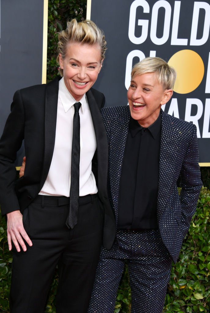 Portia de Rossi and Ellen DeGeneres attend the 77th Annual Golden Globe Awards  | Getty Images