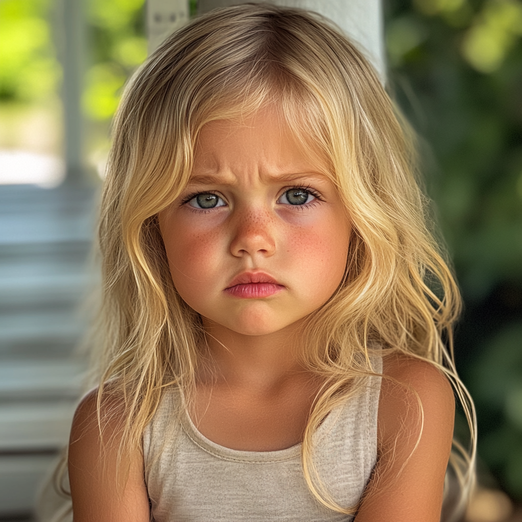 An upset little girl | Source: Midjourney