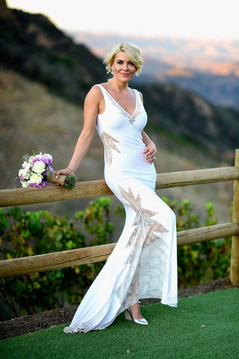 McKenzie Westmore during her wedding ceremony at the Chateau Le Dome, Saddlerock Ranch Winery on October 11, 2015 in Malibu, California | Photo: Getty Images