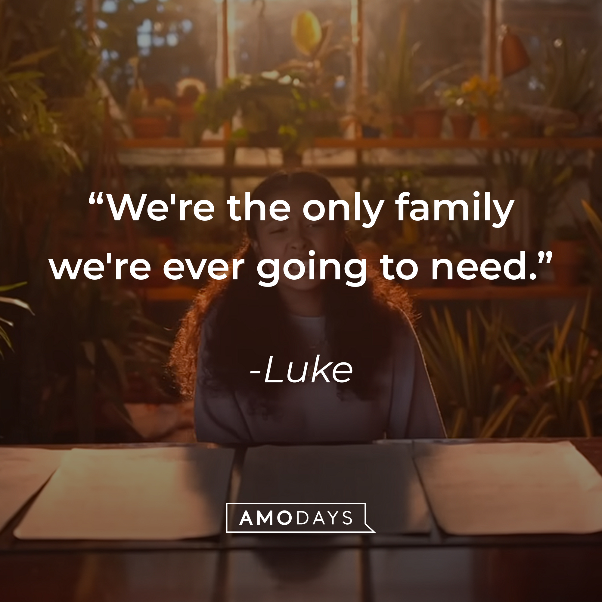 An image of Julia with Luke’s quote: "We're the only family we're ever going to need.” | Source: youtube.com/netflixafterschool