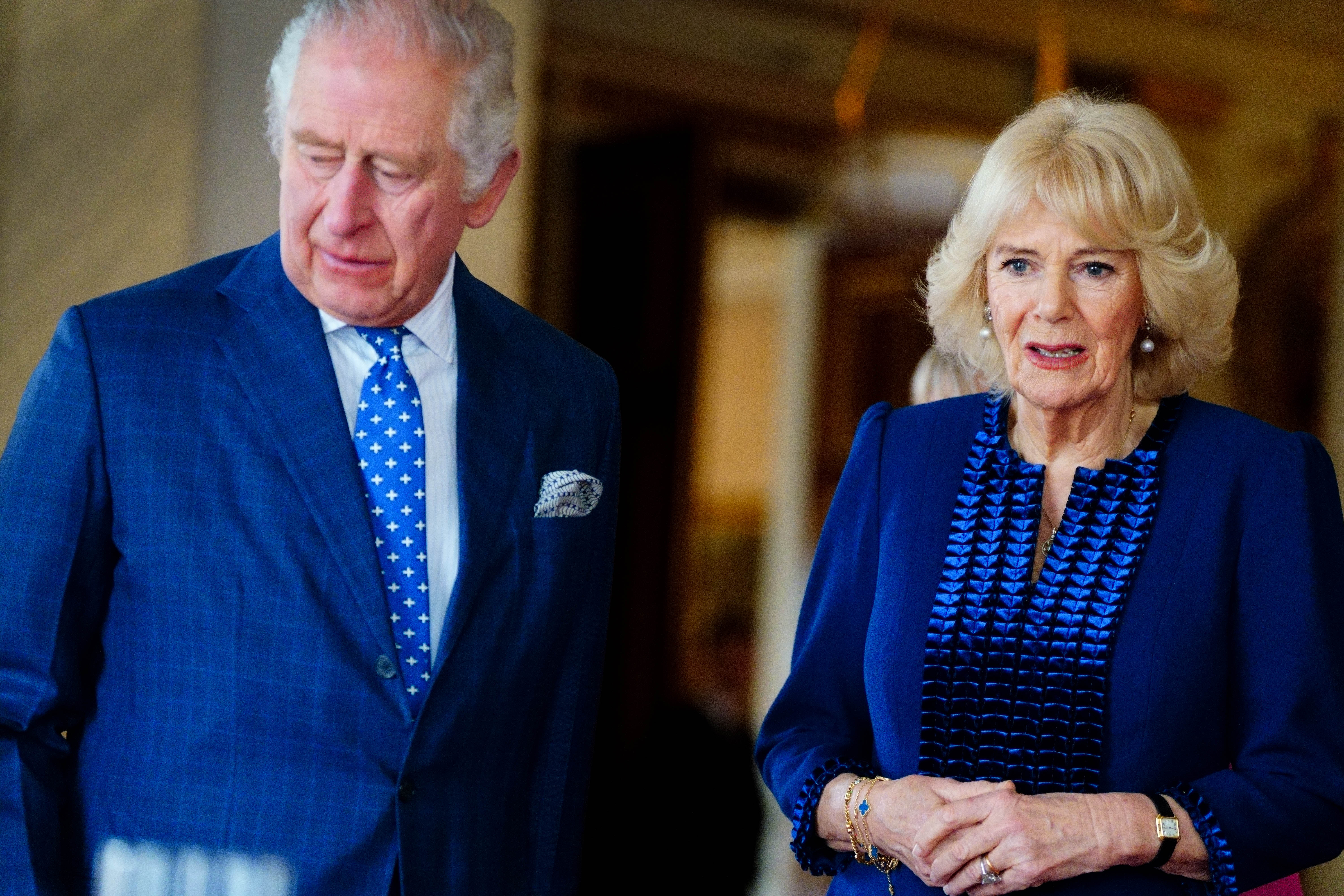 King Charles III and Camilla, Queen Consort at Buckingham Palace in London, England on January 27, 2023 | Source: Getty Images