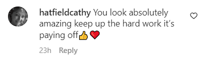 A user who commented on Gracie's Instagram, January 2021 | Source: Getty Images