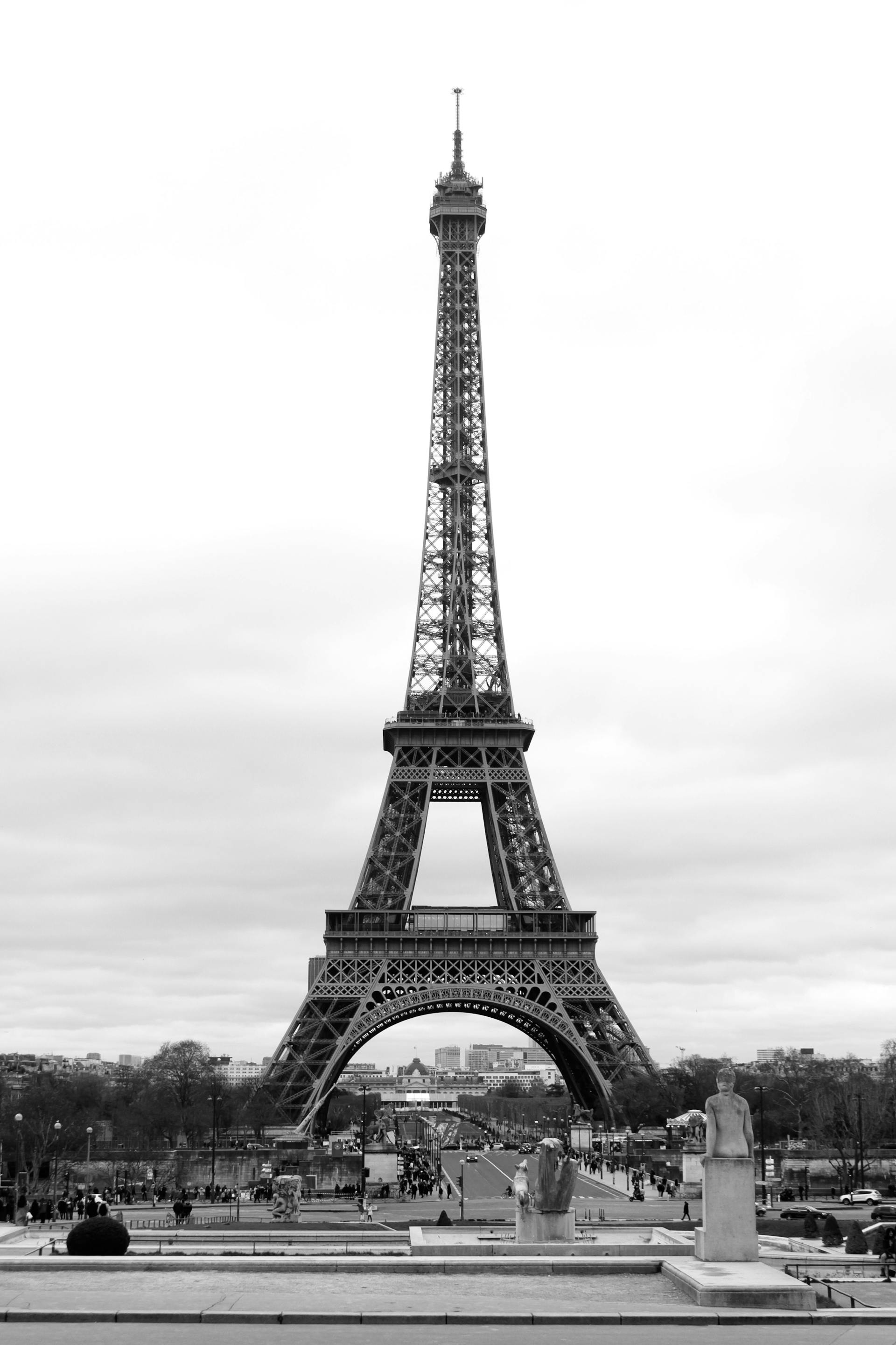 A grayscale photo of Eiffel Tower | Source: Pexels